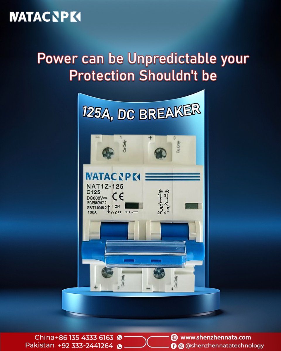 ShenzhenNata's tweet image. Stay safe with the 125A DC Breaker from Shenzhen Nata Technology  reliable, durable, and built to protect your power systems.
🌐 Shenzhennata.com
#ShenzhenNataTechnology #DCBreaker #125ADC #PowerProtection #SolarEnergy #CircuitProtection #TechInnovation #PowerSolutions