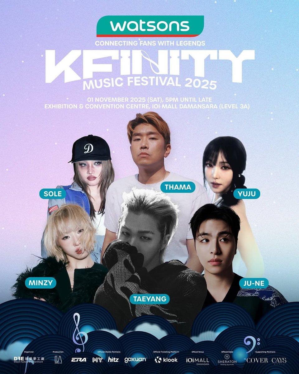 MYiKONICS's tweet image. 📢Watsons KFINITY Music Festival 2025: VENUE CHANGE📢

📍IOI Mall Damansara – Exhibition &amp;amp; Convention Centre (Level 3A)
🗓 1 Nov 2025 (Sat), 5 PM
🎟s.klook.com/c/_woVLbBrw9

All zones remain the same — tickets still valid ✅
The new venue offers a cosier, closer to see #JU_NE ✨