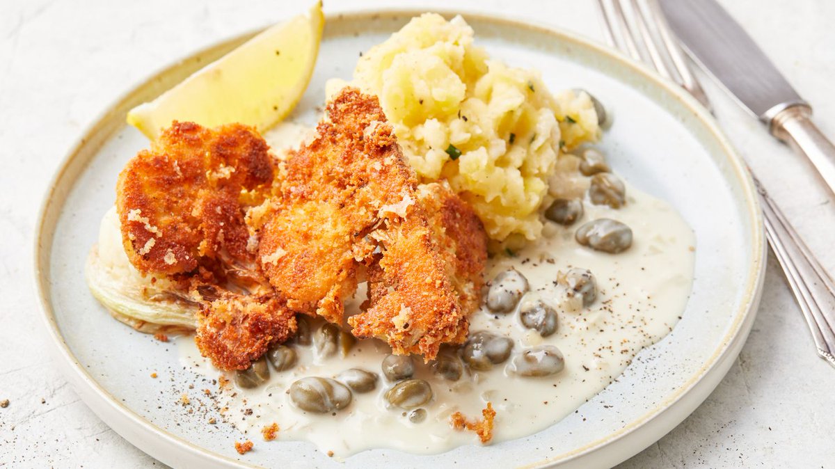 Panierter Blumenkohl mit Kapernsauce und Kartoffelpüree

Kombinieren Sie knusprig panierten Blumenkohl mit cremigem Kartoffelpüree und feiner Kapernsauce – ein harmonisches Geschmackserlebnis. Zum Rezept: zentrum-der-gesundheit.de/rezepte/hauptg…

Zu den Hauptzutaten gehören frischer Blumenkohl,