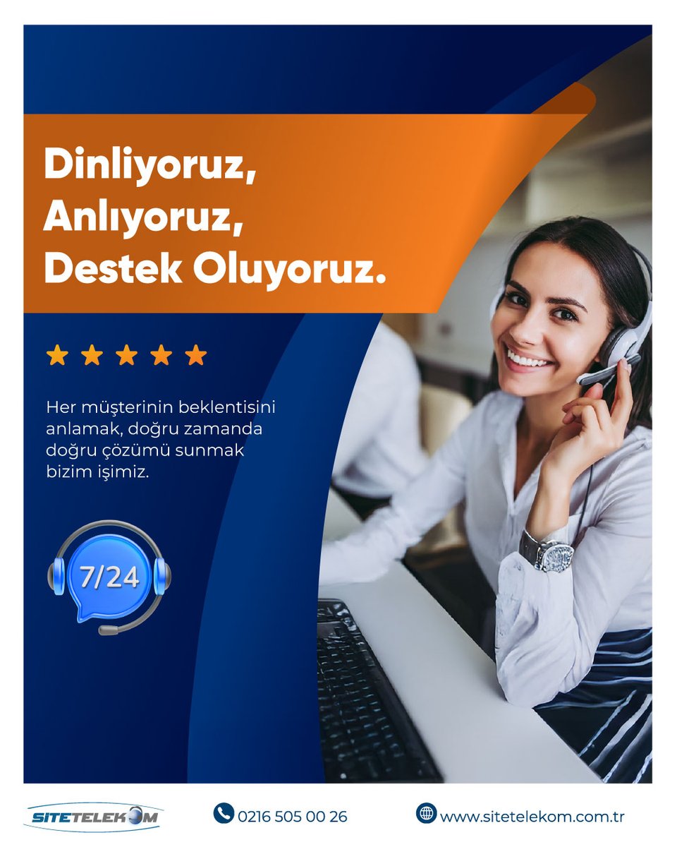 Her müşterimizin beklentisini dikkatle analiz ediyor, ihtiyacına en uygun çözüm önerilerini sunuyoruz. 

Herkese iyi haftalar dileriz. 💙

#SiteTelekom