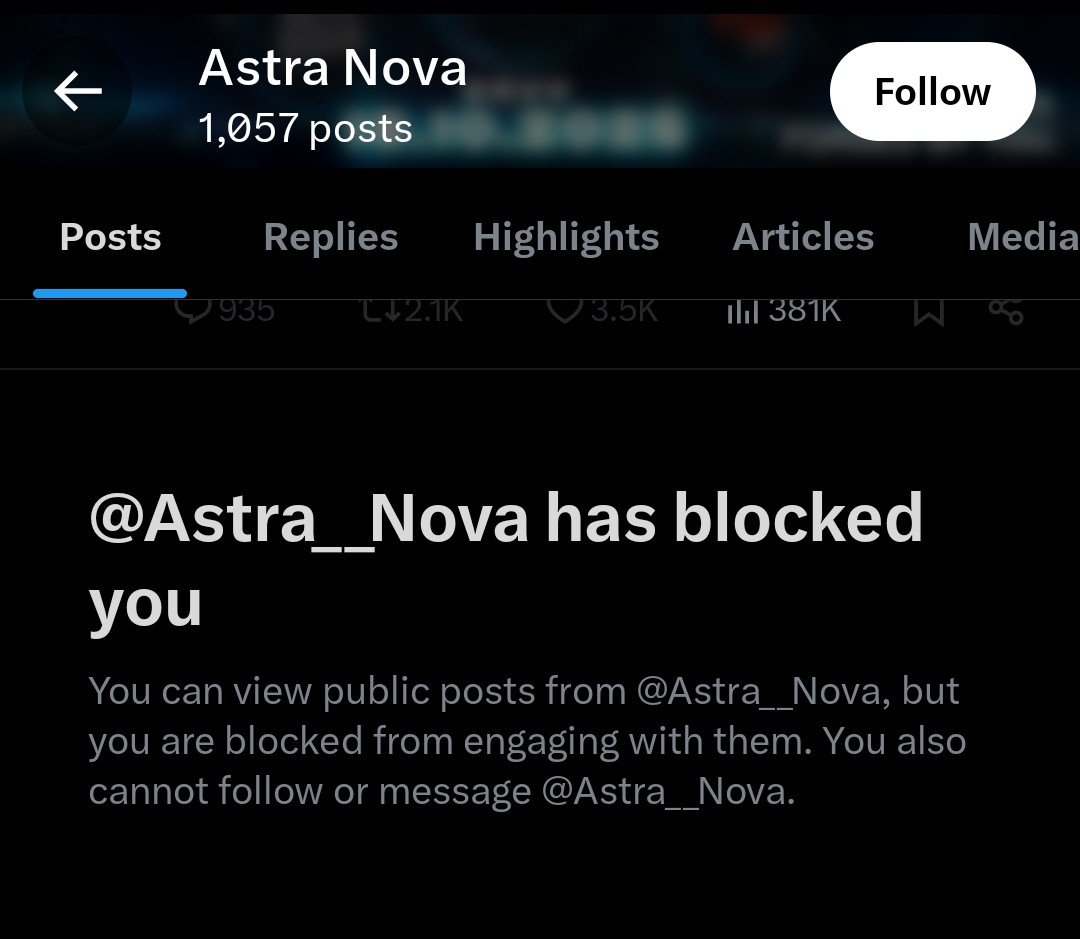 Ofc, I’ve now been blocked by <a href="/Astra__Nova/">Astra Nova</a> .. the confidence is wild.

Raised $2M via <a href="/Gems_Launchpad/">Gems Launchpad</a> 

Posted a fake claim link when there was nothing to claim for presalers

Lied about being compromised with no explanation of how or why

Announced a bounty for a hack that never