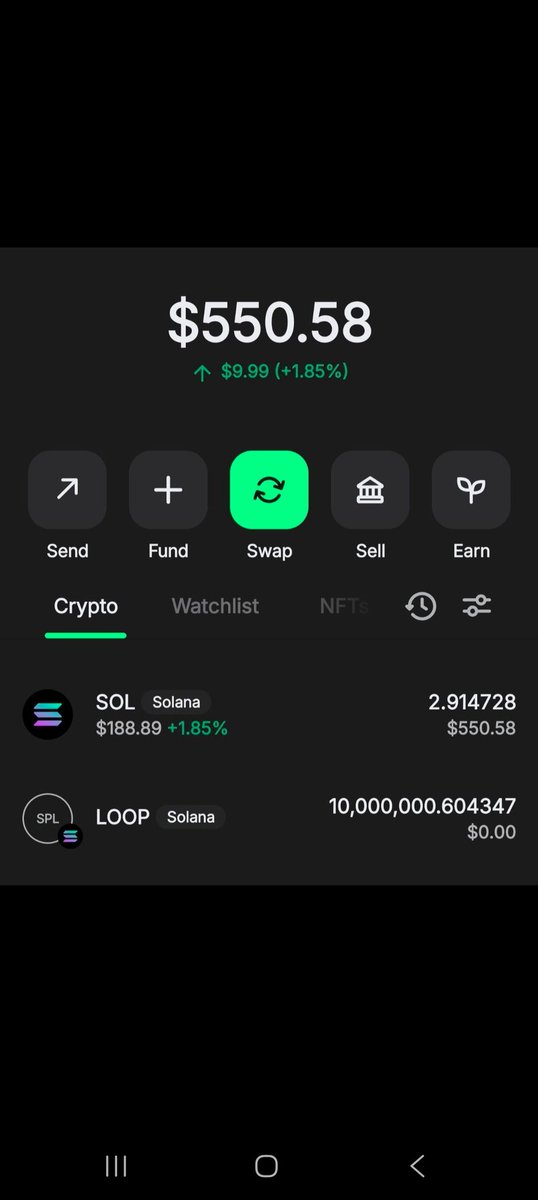 broskicrypto7's tweet photo. @blknoiz06 Have a look at  $LOOP when you got time. Earn free $sol every 15min fore holding only. While mc steadily climb.  Buy more loop with rewards or any other coin fore free. @solanamoneyloop https://t.co/A42Qy4tKUb