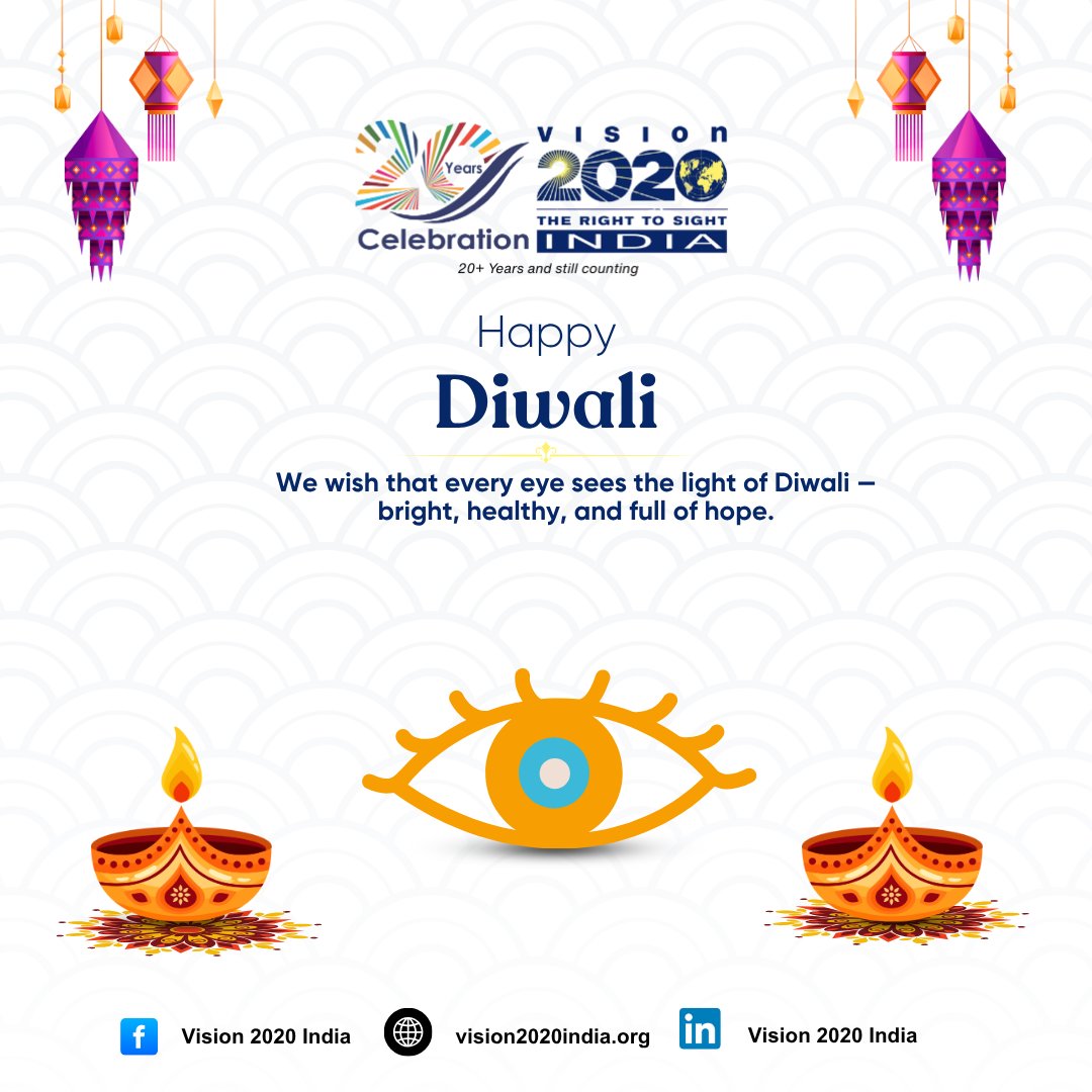 Join us in our mission to end avoidable blindness so that every eye can see the light. 
.
.
#Vision2020 #HappyDiwali
#दीपावली #Diwali2025