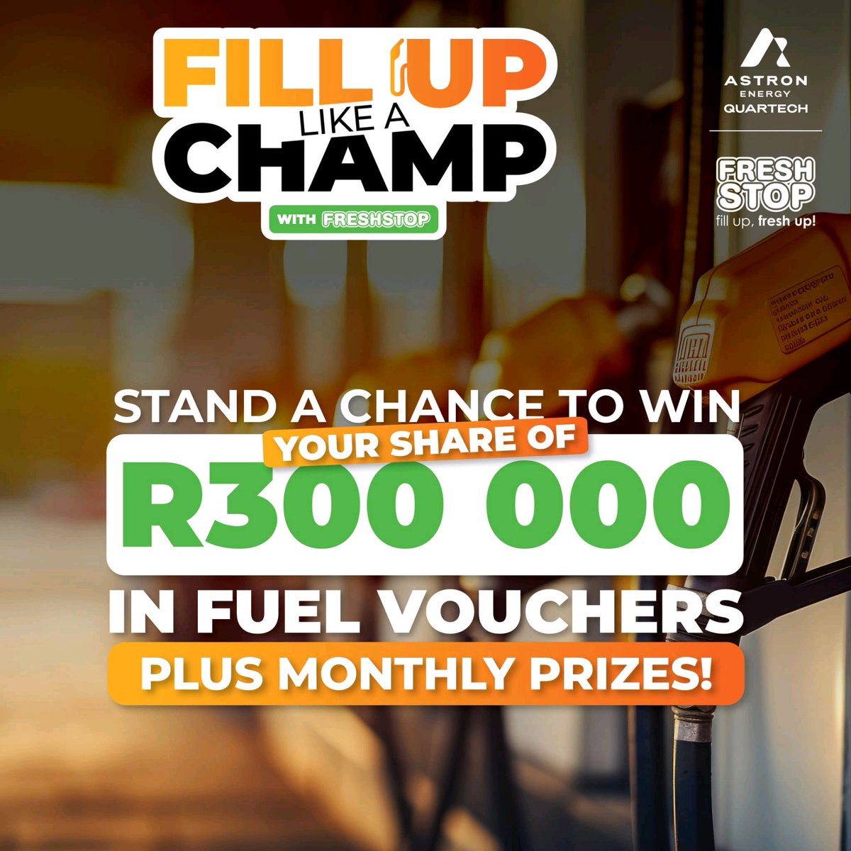 Pages_Potties's tweet image. Stand a chance to win your share of R300 000 in fuel vouchers + awesome monthly prizes. From 13 Oct 2025 – 4 Jan 2026

Every purchase of a participating product could make you a winner! 

#FreshStop #WinFuel #CompetitionTime #WinWithfreshstop #Mokopane