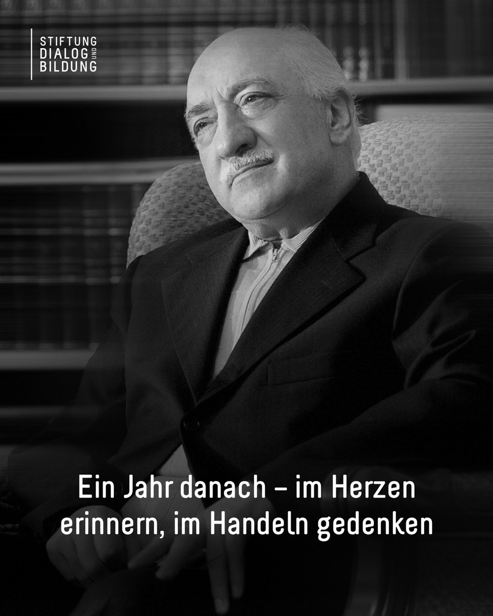 StiftungDuB's tweet image. Ein Jahr danach – im Herzen erinnern, im Handeln gedenken

Am 20. Oktober 2025 jährt sich zum ersten Mal der Tod des islamischen Gelehrten und spirituellen Lehrmeisters Fethullah Gülen.