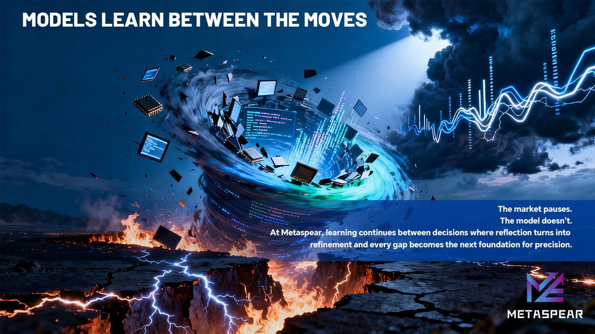 METASPEAR_'s tweet image. 📈 When the market pauses, learning doesn’t.
🌐 At Metaspear, every moment between moves is a lesson.
⚙️ Our models evolve in silence, refining what others overlook.
🎯 Precision isn’t a reaction, it’s a habit built between actions.
#Metaspear #AdaptiveLearning #PrecisionDriven