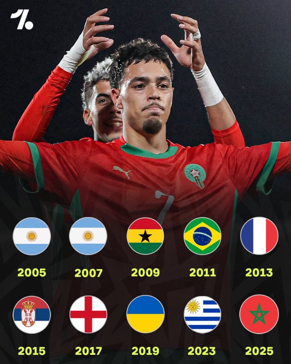 the_marcoliboy's tweet image. Morocco are now the 2nd African nation after Ghana to win the U20 world cup, their senior team too recently became the 1st African nation to reach semis of the world cup, new kings of African football 👑