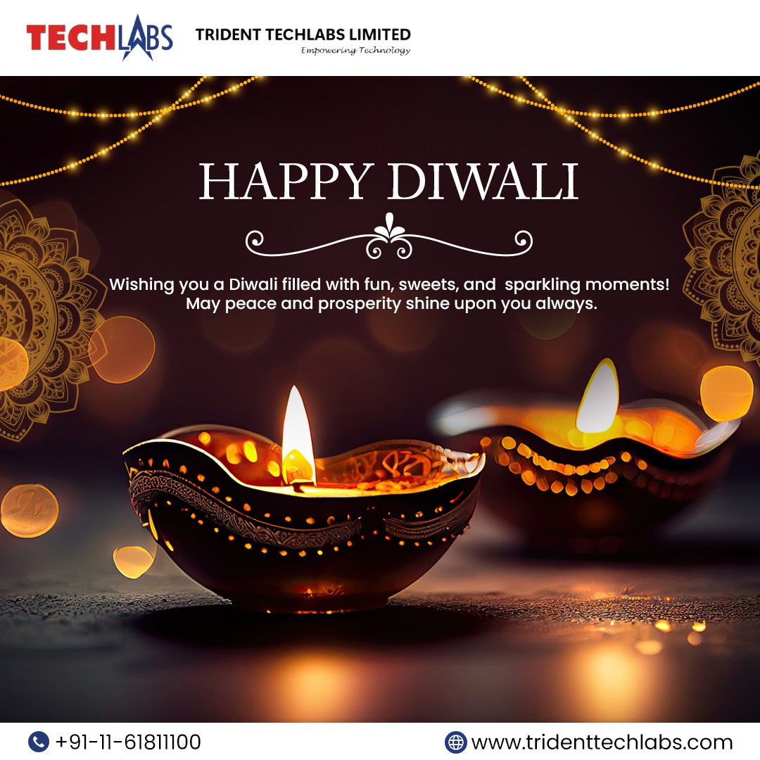 TechlabsTrident's tweet image. ✨ Happy Diwali! ✨
May the glow of diyas light up your life with joy, health, and endless success.
Wishing you and your loved ones a festival filled with sweet moments, laughter, and prosperity. 🌟
#HappyDiwali #FestivalOfLights #Diwali2025 #TridentTechlabs