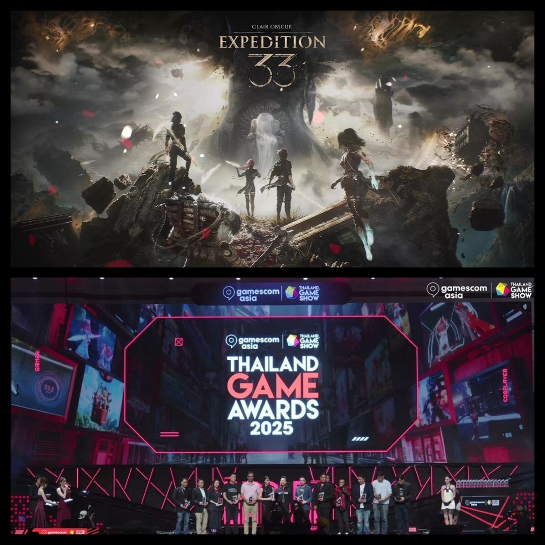 Clair Obscur: Expedition 33 wins Goty 2025 @ Gamescom asia x Thailand Game Awards show! 

swept multiple categories, winning Best RPG Game, Best PC/Console Game, Popular Vote, and Game of the Year 2025.

gamerbraves.com/gcaxthgs25-gam…