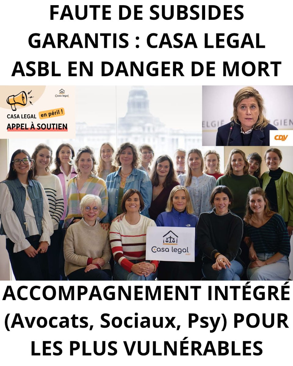 h_tatou's tweet image. ⚠️ L’ASBL #CasaLegal, seule en Belgique à offrir un soutien global aux victimes de violences, est menacée de fermeture faute de subsides !
Soutenez leur appel :
 casalegal.be/2025/10/18/cas…

#SaveCasaLegal #JusticeForEveryone #Belgique #Bruxelles #Wallonie