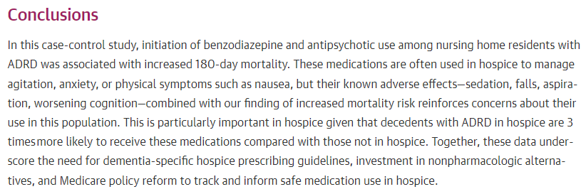 (JAMA) Uso de benzodiazepinas o antipsicóticos y riesgo de mortalidad entre pac con demencia en cuidados paliativos jamanetwork.com/journals/jaman… Est Observ