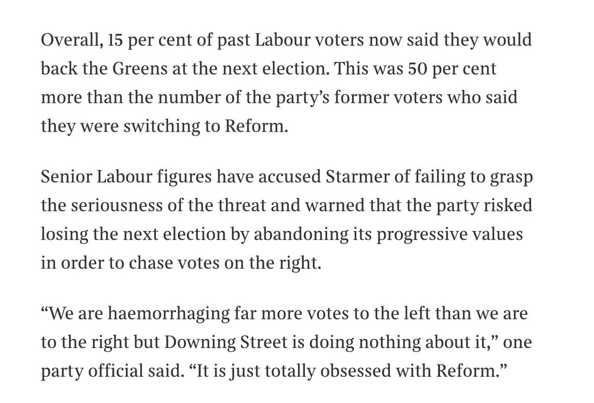 What is so extraordinary is that <a href="/Keir_Starmer/">Keir Starmer</a> told us to go: people who were inclined to vote Labour. 

Whilst, at the same time, they are chasing the far-right who will never vote for them. 

It’s a happy home in <a href="/TheGreenParty/">The Green Party</a>. More will join &amp; more will vote for us. Come.