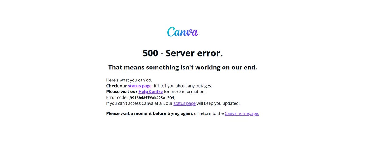 Krishnamishr_a's tweet image. Looks like even @canva  needed a coffee break today ☕😅
Tried opening my designs and boom 500 Server Error!
Guess my creativity will have to wait for the servers to wake up 😂
#CanvaDown #DesignerProblems #MondayMood