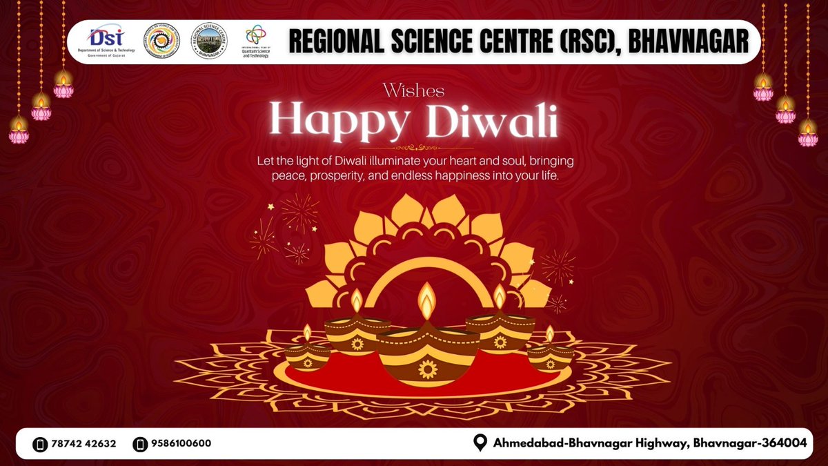 Regional Science Centre (RSC)Bhavanagar (@rscbhavnagar) on Twitter photo Wishing everyone a very Happy Diwali from <a href="/RSCBhavnagar/">Regional Science Centre (RSC)Bhavanagar</a>!
Celebrate this festival of lights with joy, knowledge, and curiosity. 🪔✨
During this #Diwali2025 vacation, visit <a href="/RSCBhavnagar/">Regional Science Centre (RSC)Bhavanagar</a> and experience the joy of learning... Wishing everyone a very Happy Diwali from <a href="/RSCBhavnagar/">Regional Science Centre (RSC)Bhavanagar</a>!
Celebrate this festival of lights with joy, knowledge, and curiosity. 🪔✨
During this #Diwali2025 vacation, visit <a href="/RSCBhavnagar/">Regional Science Centre (RSC)Bhavanagar</a> and experience the joy of learning...