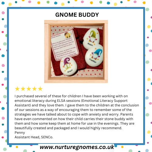 NurtureGnomes's tweet image. These pocket pals were personalised and used as a way of finishing ELSA sessions - the children (and parents) loved them 😍 They are lovely, smooth and sensory to hold and connect with.

nurturegnomes.co.uk/products/pocke…

#pockethug #children #worrystone #EmotionalWellness #Monday #gifts