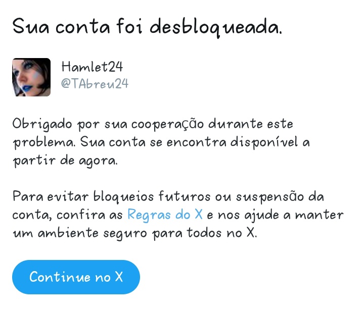 Novo block hoje a noite! Em 15 dias eu tomei 04 blocks do X... Por expor verdades do que está acontecendo na política aqui no Brasil? 80% dos meus posts são isso e quase na totalidade com fonte que se pode confirmar...
O difícil é ficar sem saber o porquê!
🔴 Eu preciso de ajuda