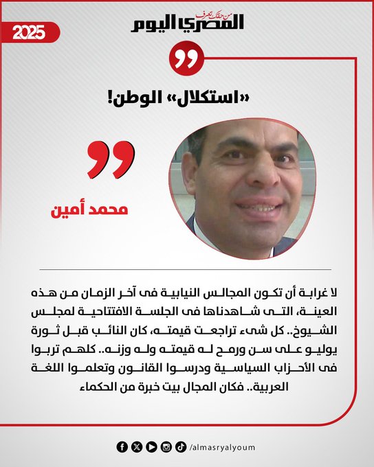 محمد أمين يكتب: «استكلال» الوطن 