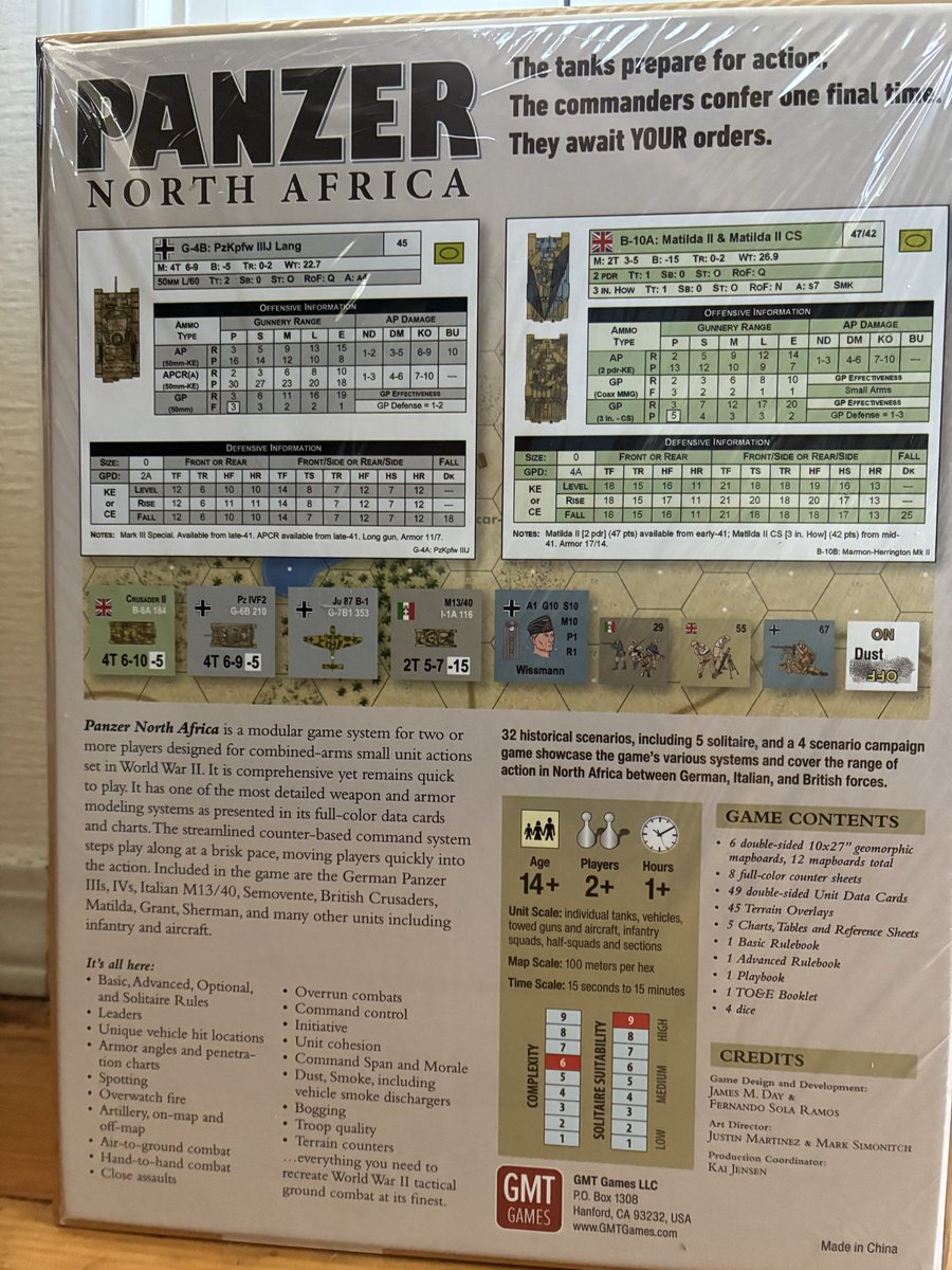 #シミュレーションボードゲーム
#GMT
PANZER NORTH AFRICA
国内ショップ在庫切れだったので海外から購入しました
箱絵がカッコいいです