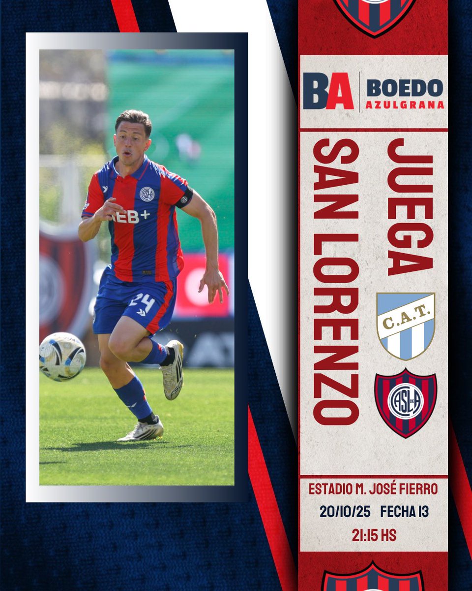 HOY JUEGA EL CICLÓN

🆚 Atlético Tucumán
🕣 21:15
🏟️ Estadio Monumental José Fiero

💙❤️ ¡Vamos, #SanLorenzo!
