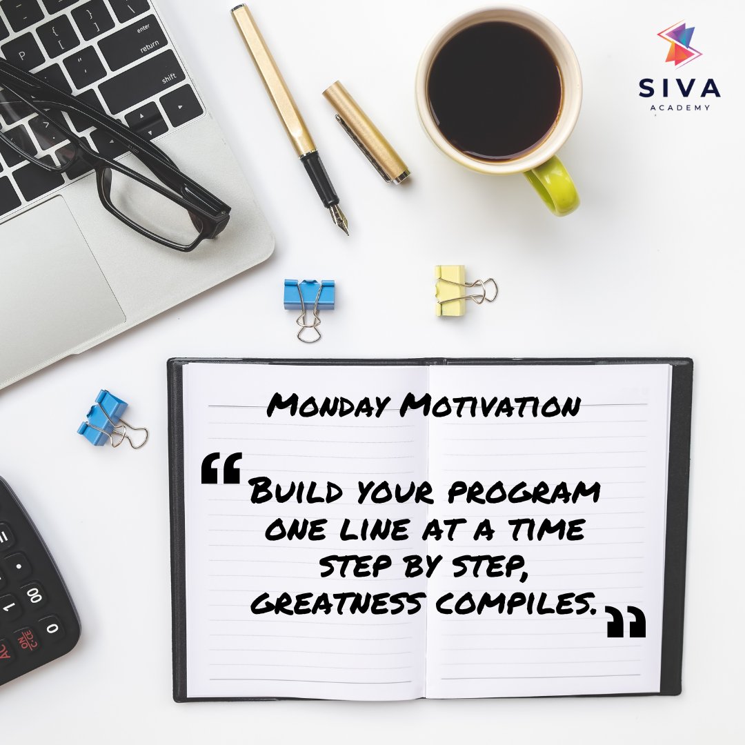 siva_academy's tweet image. Build your program one line at a time.
Step by step, greatness compiles. Every commit counts, every bug teaches. Keep coding, keep growing! 

#CodingMotivation #DevLife #CodeDaily #StepByStep #BuildYourDreams