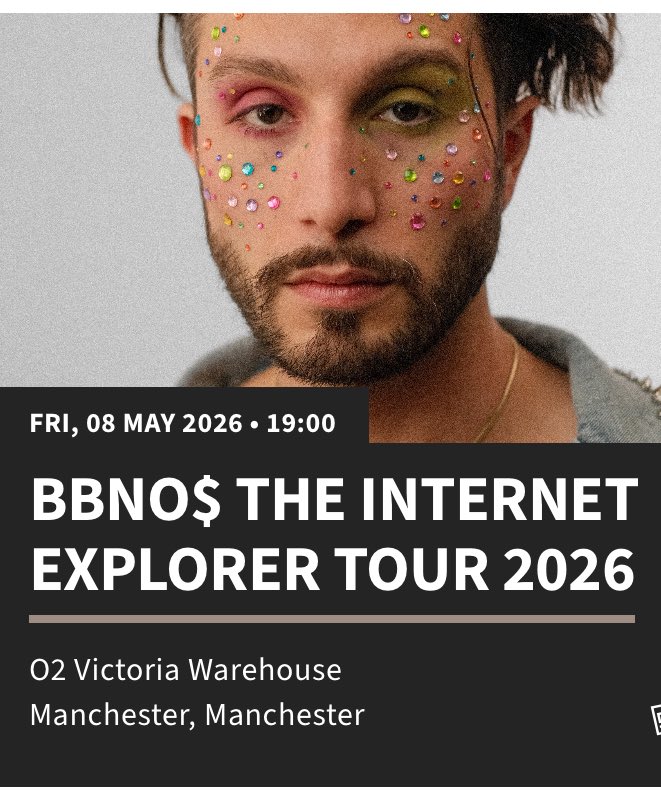 Excited for this <a href="/bbnomula/">bbno$ 👶🚫💰</a> #theinternetexplorertour