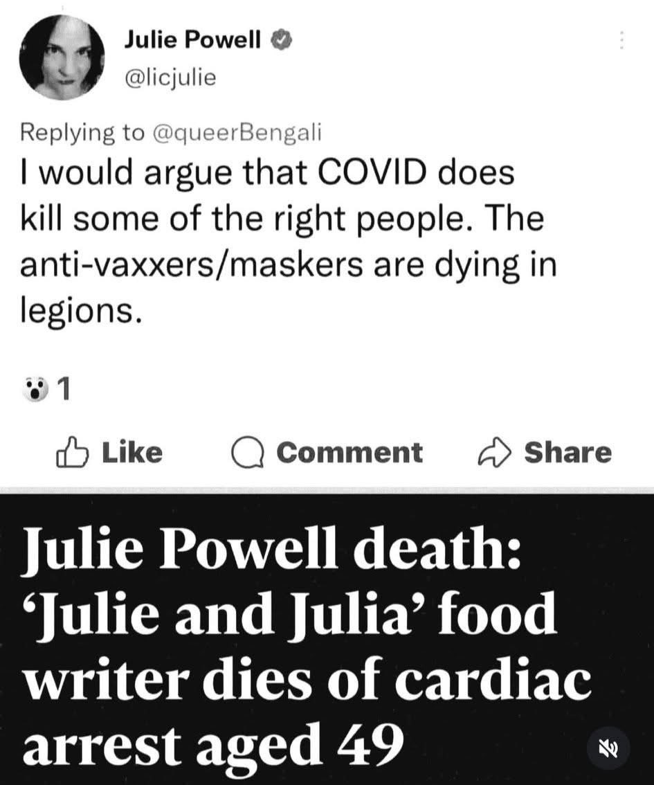 Ironic that here we still are, still Unvaccinated - 
now watching as all these young people disappear one after the other ..