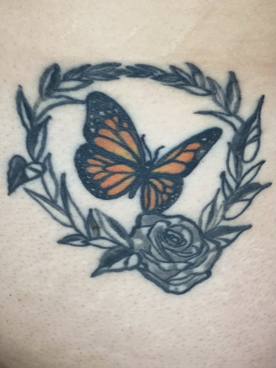 mariaapizzo's tweet photo. The evolution of my first tattoo which i got 6 years ago today. 

This tattoo is to honor my late cousin who passed away over 10 years ago already. 

Moral of the story: Mourning is forever. Get tattoos. They’re forever too. https://t.co/z6BWgeGDDG
