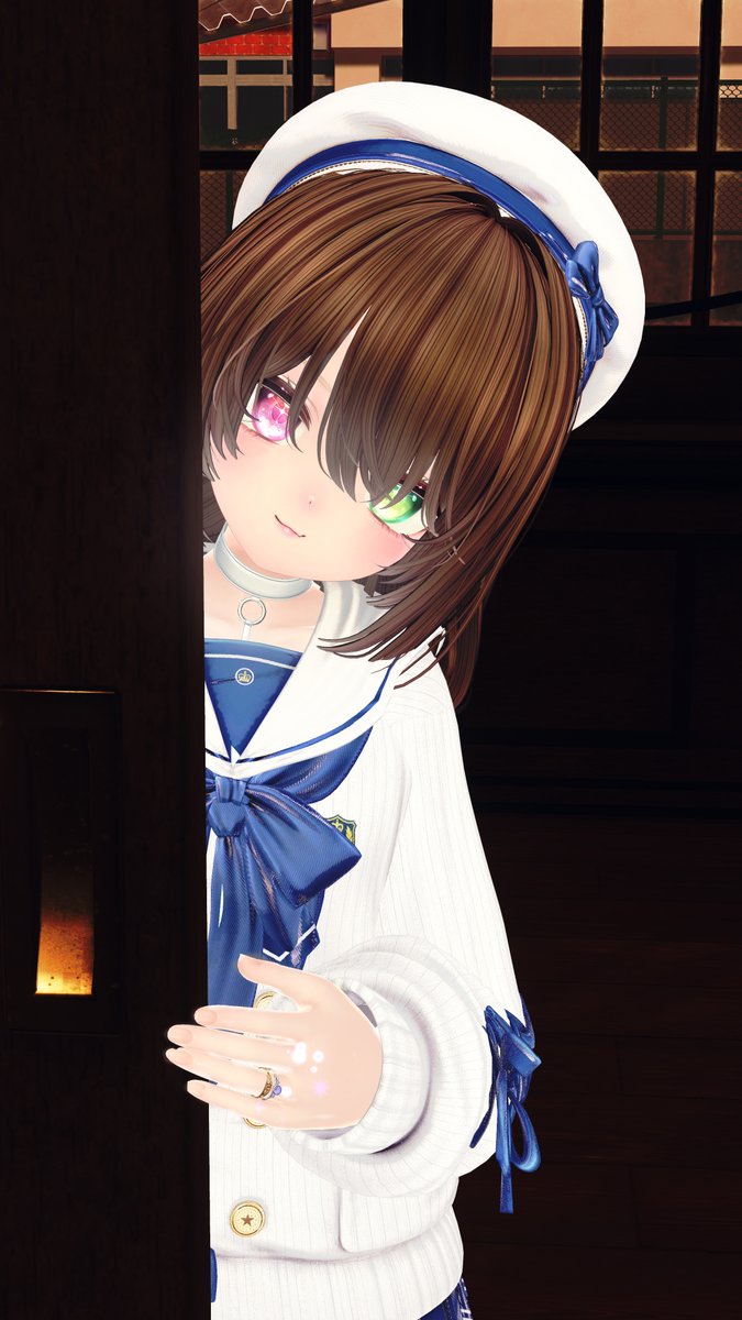 imoccoo's tweet image. おはようございます🌸

🚪🤎
　　ぴょこっ⚓

#VRChat #VRChatPhotography #おはゅぴ
#Eku3D #Ene_Collection #MELTYRi