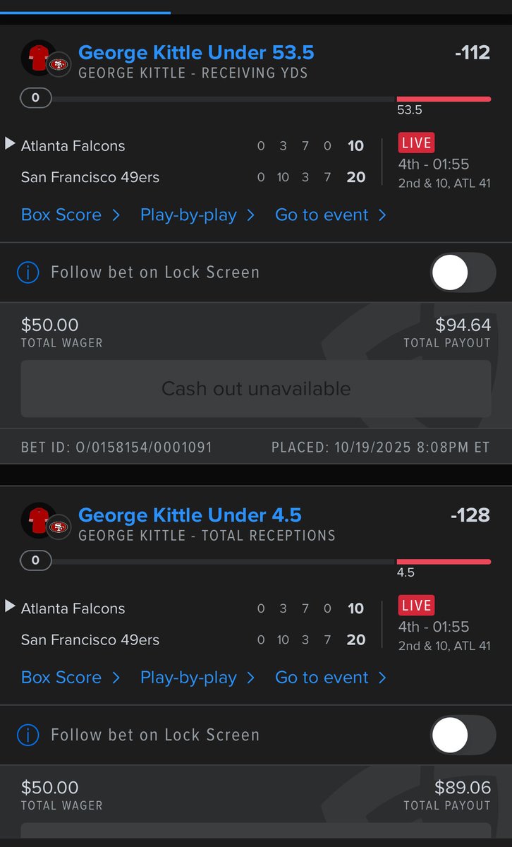 Shoutout to George Kittle for doing absolutely nothing 🤣 some poor soul probably started him in fantasy this week too. Falcons allow the lowest TE receiving yards and receptions in the NFL