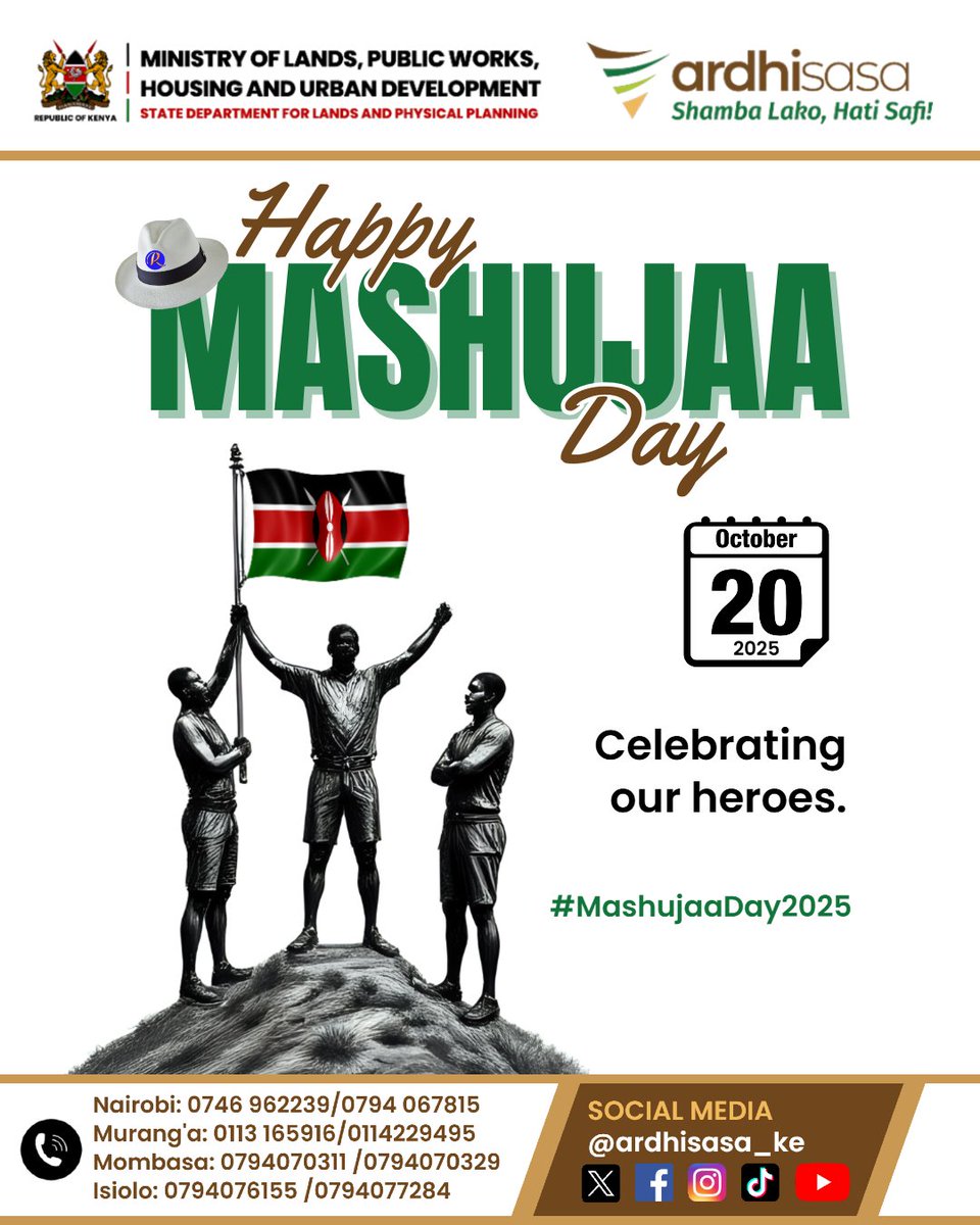 Happy Mashujaa Day! 🇰🇪 
#MashujaaDay #Kenya #Ardhisasa