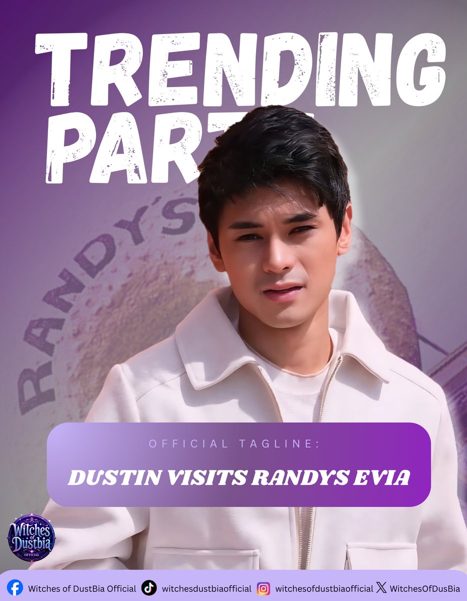 TRENDING PARTY For DUSTIN🧙‍♀️

Join the official tagline:
DUSTIN VISITS RANDYS EVIA

-Minimum of three words
-You can include photos and videos
-Avoid using emojis and numbers 
-Please engage on fresh tweets

Tweet - Retweet - Reply - Requote

<a href="/dustinyuu/">Dustin Yu</a> | #DustinYu
#DustBia