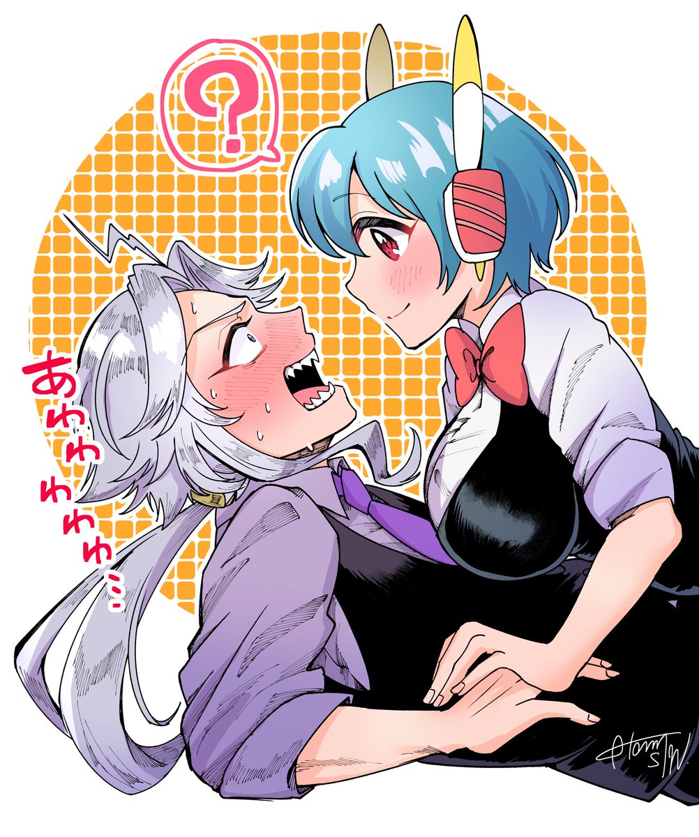 くら寿司のサングラスの男性と青い髪の女の子とかいうめちゃくちゃ可愛い推しコンビ(ワルイン)の絵、置いときますね🍣