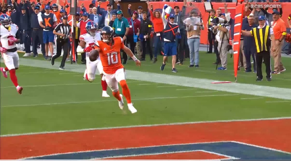 SusieWargin's tweet photo. Looks like I may have been a little excited when Bo scored his go ahead second TD. 🤭 My “jump” was followed by a huge high five to @NathanSerious who was right next to me and just as pumped! https://t.co/m8O8ztWYCm