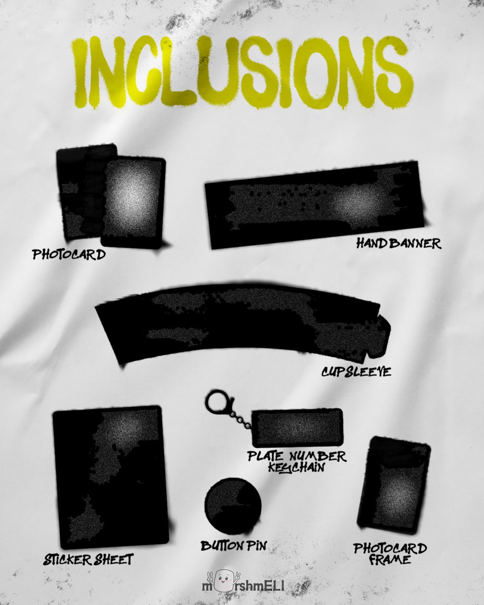 Dropping these details for you! 😉

🎫: Registration Fee: PHP150

📥 INCLUSIONS
‌(2/3) Unreleased Photocards
‌(1) Handbanner
‌(1) Cupsleeve
‌(1) Sticker Sheet
‌(1) Button Pin
‌(1) Plate Number Keychain
‌(1) Photocard Frame

#DVSDxELI #ELI #MARSHMELI