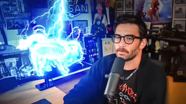 Q: What do Raiden and @HasanTheHun's dog have in common? A: Exactly the same letters!

We have Raiden the "god of thunder" on the left. And Kaya the "dog of thunder" on the right... far right.