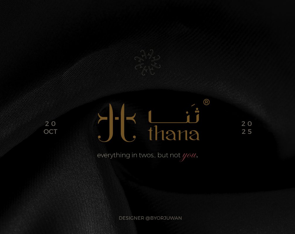 byorjuwan's tweet photo. @DesignersChamb مشاركة —  تصميم شعار "thana | ثَنــا" 

صُمم شعار “ثَنـا” ليجسد جوهر العلامة، حيث يتكرر حرف T في تصميم متناغم يعبّر عن ازدواجية الجمال والفخامة بلمسة تجمع بين الأصالة والرقيّ المعاصر، يعكس الشعار روح ثنـا كعلامة تحتفي بـ أناقة العباية وفخامة حضورها. https://t.co/wWIBwF1gXr