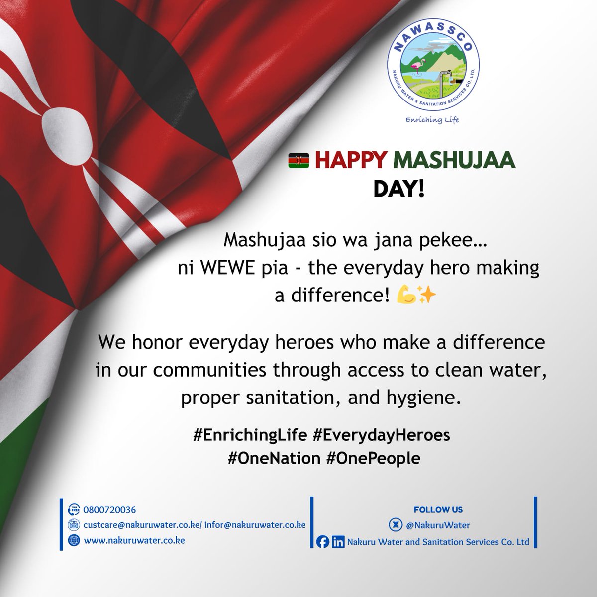 Happy #MashujaaDay 🇰🇪
Celebrating courage, service &amp; everyday heroes working for a better Kenya.
#EnrichingLife 
#WeweNiShujaa