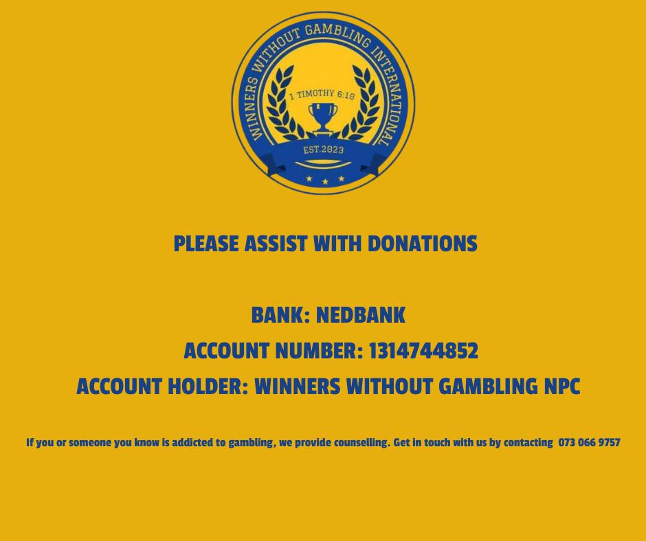 WWGI_NPO's tweet image. The devastating impact of gambling addiction is clear. Let&apos;s work together to hold the industry accountable and support those affected.please help us as WWGI to continue doing work on the ground by donating to our NPO.
#WWGI #GamblingReform #SupportRecovery