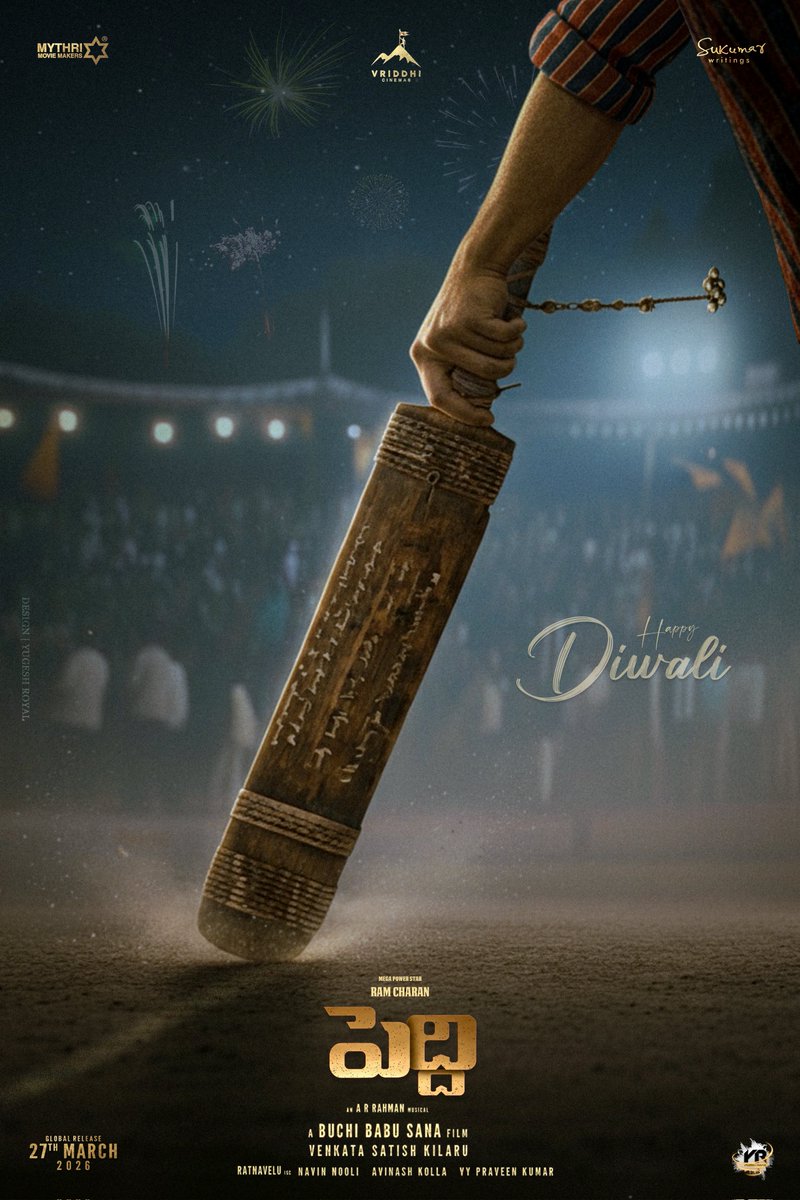 Happy Diwali to the #Peddi family 🎇 🪔 

<a href="/AlwaysRamCharan/">Ram Charan</a> <a href="/BuchiBabuSana/">BuchiBabuSana</a> <a href="/PeddiMovieOffl/">PEDDI</a> Poster-7