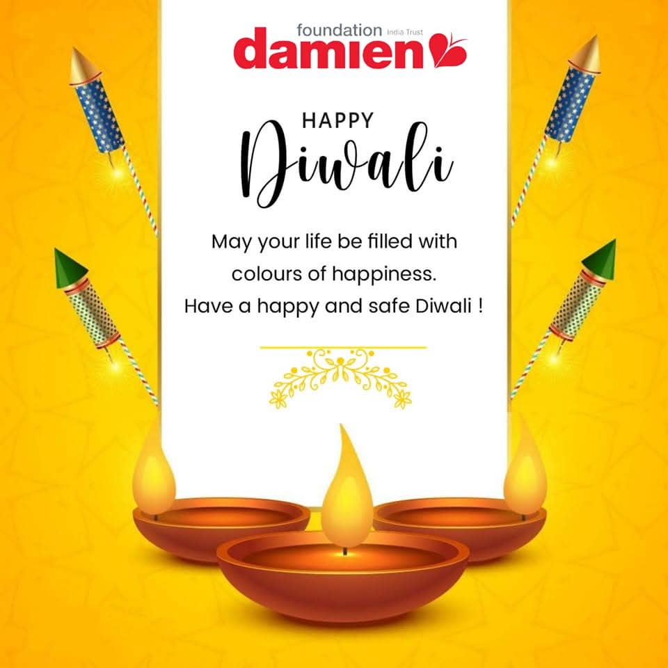 🎉 Damien Foundation wishes you a prosperous Diwali💥🎇Let the light of deepavali  bring in good luck and prosperity in your home by removing darkness.✨💥🎉

#Diwali2025  #damienfoundationindiatrust #diwalidonation #celebratediwali #diwaliseason #diwaligift