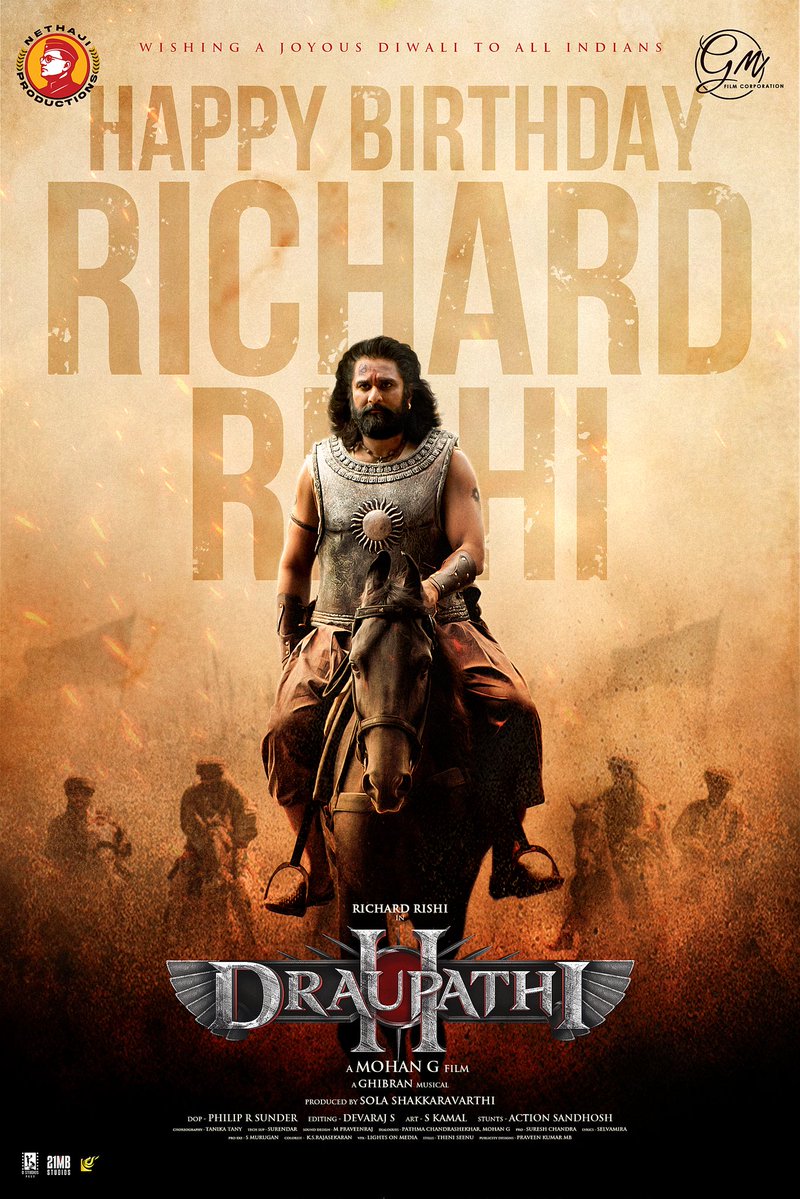 mohandreamer's tweet image. Wishing a Joyous Diwali 🔥🎊 to all Indians🧨🧨🧨
Team #Draupathi2 wishes Happy Birthday 🎂🎁✨ to our beloved Hero @richardrishi sir 🔥🔥🔥
#HBDRichardRishi
@GhibranVaibodha @SureshChandraa
@DoneChannel1 @beyondmediapres