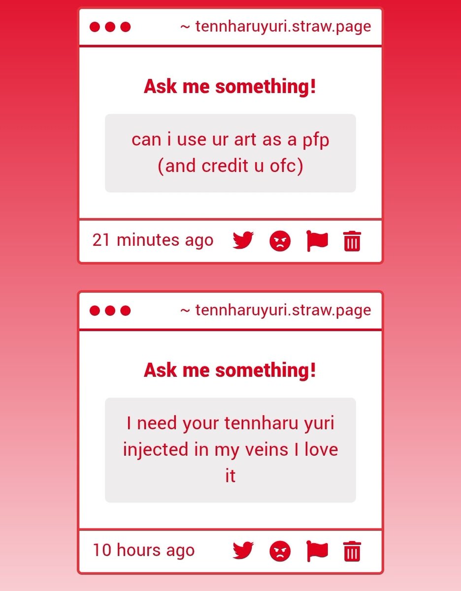 &gt; yes feel free 

&gt; i am sooo honoured... injection that makes u think of tennharu yuri all day