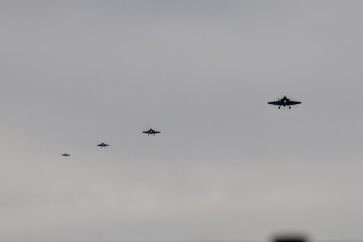 yosakoiwatch's tweet image. F-35C ４機飛来　2025/10/20
#厚木基地　#F35C