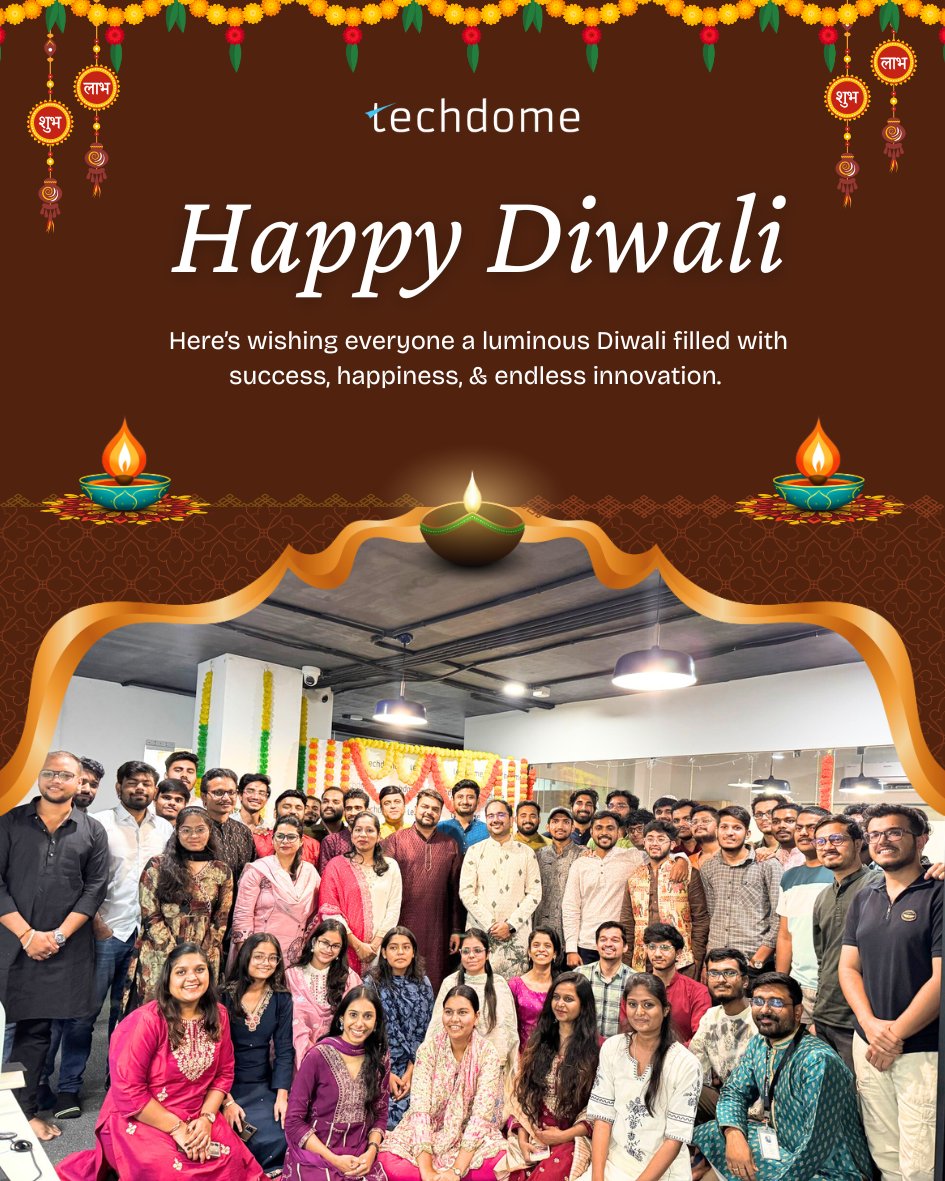 techdomesolves's tweet image. At #Techdome, we celebrated the festival of lights with joy, togetherness, and vibrant energy.
As we illuminate our workspace with diyas and smiles, we’re also igniting ideas that lead to innovation and success.✨

Here’s wishing everyone a prosperous #Diwali filled with…