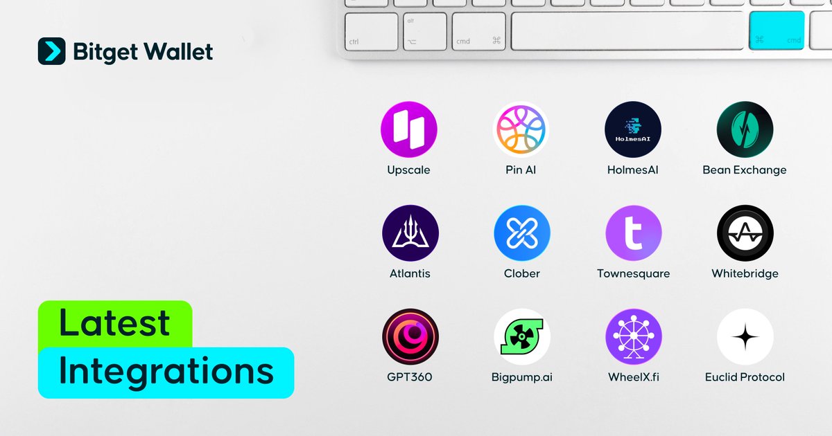 BitgetWallet's tweet image. New week, new integrations ⚡️
Now you can seamlessly explore these 12 amazing projects directly from your wallet 🩵
@UpscaleTrade @pinai_io @HolmesAI_ @Bean_DEX @AtlantisDEX_xyz @CloberDex @TownSquarexyz @aiwhitebridge @GPT360_Official @bigpumpai @WheelX_fi @EuclidProtocol