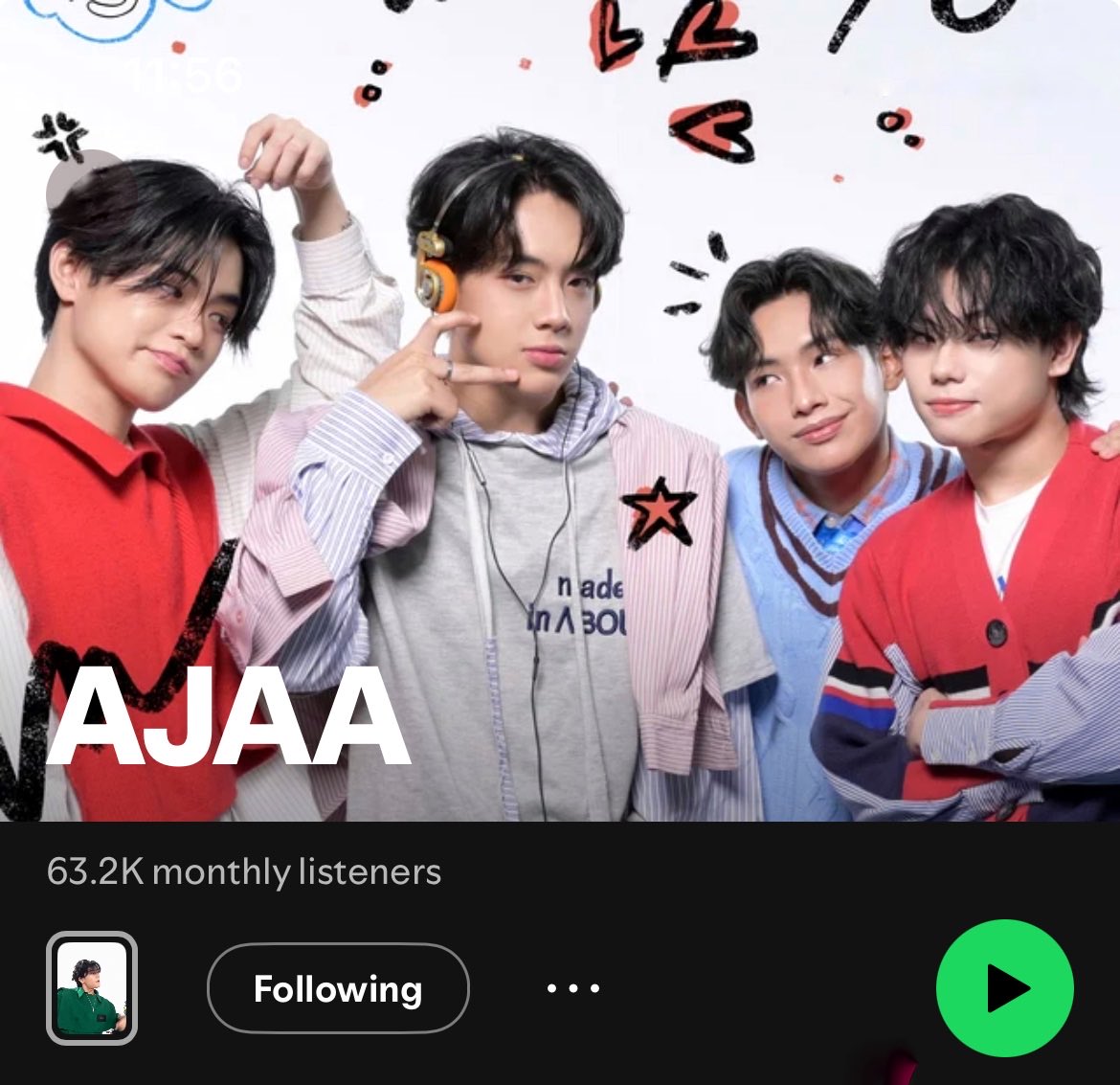 AJAA reaches new peak of 63.2K+ monthly listeners on Spotify! 

This is their HIGHEST monthly listener count on their careers, following the release of their viral hit ‘Ako Na’. 🎉