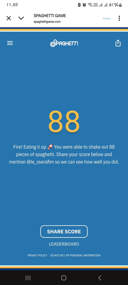kaa_739's tweet image. 88 Huh Yunjin numbers

#spaghettigame ⭐⭐⭐⭐⭐ 🍝 88 noodles
Fire! Eating it up 🚀

spaghettigame.com