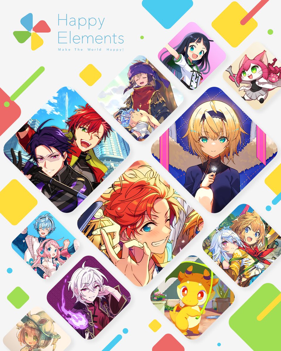 ／
アカウント、リニューアルです！🍀
＼

今日から「Happy Elements公式アカウント」として、みなさんと一緒に楽しめる企画をたくさんお届けしてまいります☺️

好評配信中のゲーム⭐️☀️🔄はもちろん、これからも大事にしたい歴代のゲーム🔔🌀も、ちょこっとだけ楽しみにしていてくださいね！