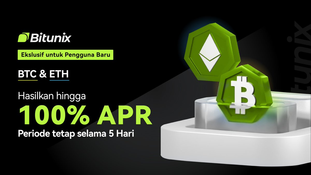 BitunixID's tweet image. 👋 Halo, baru di Bitunix? Selamat datang!
Hasilkan hingga 100% APR dari BTC & ETH tanpa ribet, cukup simpan dan nikmati rewardnya 💸
Biarkan kriptomu bertumbuh bahkan saat kamu tidur.
Gabung Sekarang dan mulai perjalanan cuan pertamamu hari ini! short.bitunixads.com/SWaJs7mP