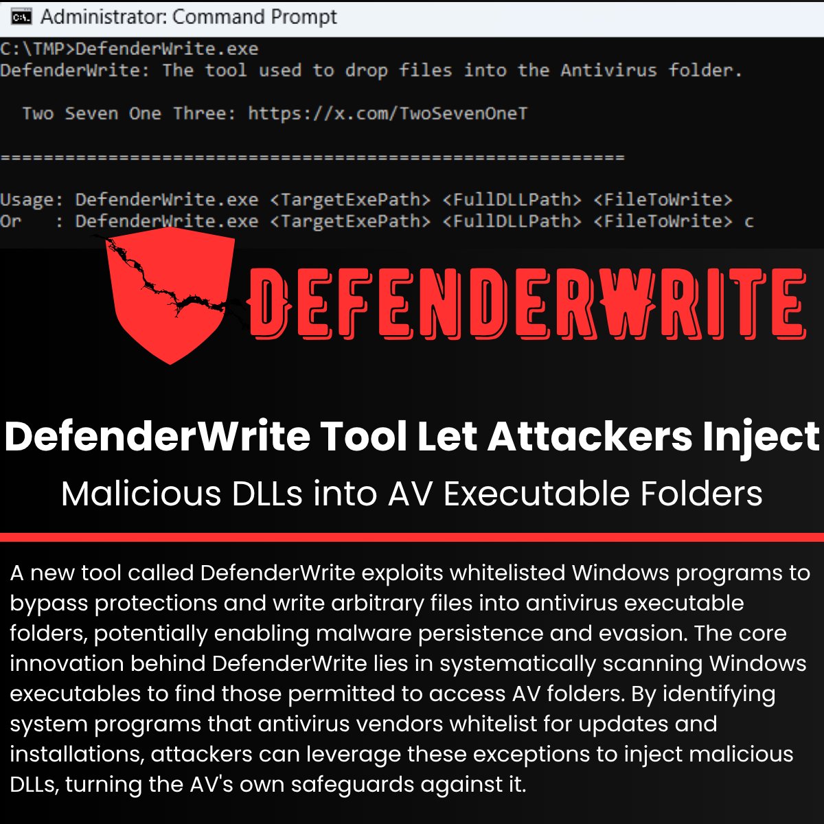 The_Cyber_News's tweet image. ⚠️ DefenderWrite Tool Let Attackers Inject Malicious DLLs into AV Executable Folders
Read more: cybersecuritynews.com/defenderwrite-…
A new tool called DefenderWrite exploits whitelisted Windows programs to bypass protections and write arbitrary files into antivirus executable folders,…